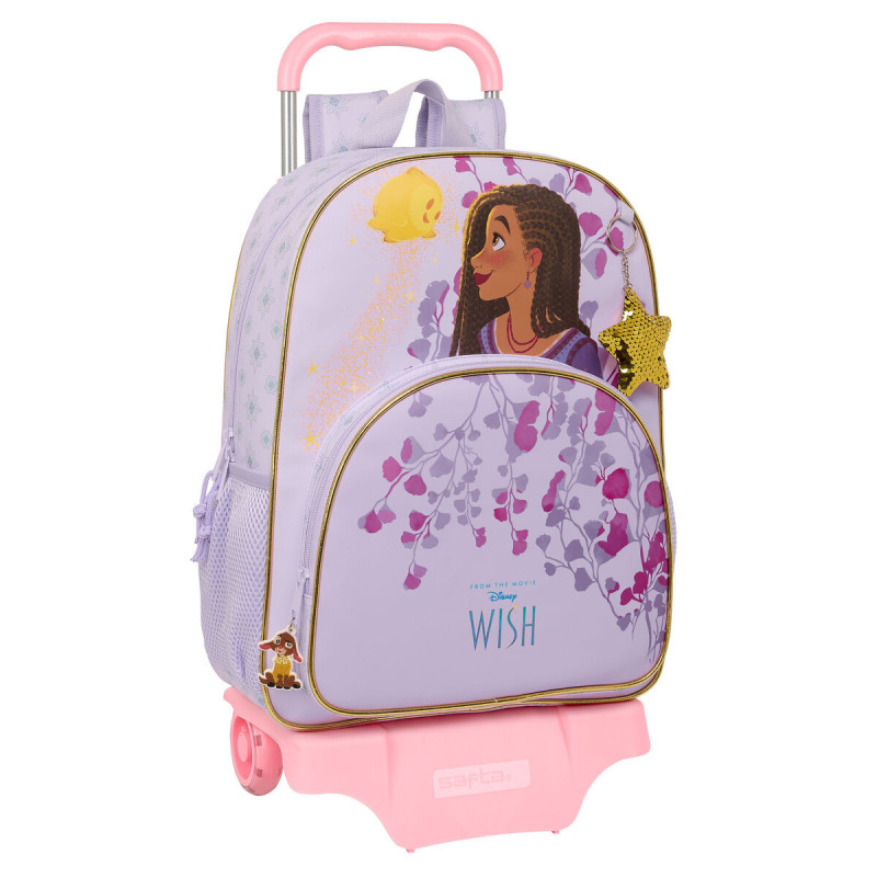 School Rucksack with Wheels Wish Lilac 33 x 42 x 14 cm