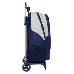 School Rucksack with Wheels Benetton Varsity Grey Navy Blue 32 x 44 x 16 cm