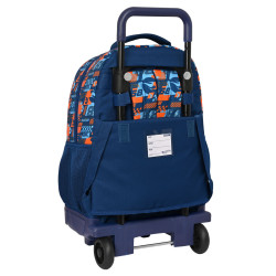 School Rucksack with Wheels Hot Wheels Speed club Orange 33 X 45 X 22 cm