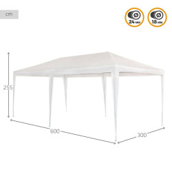 Gazebo Aktive 300 x 255 x 600 cm Metal White Plastic