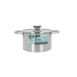 Pot with Glass Lid Quttin Hermes Steel 2,8 L (6 Units)