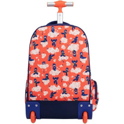 School Rucksack with Wheels Milan Ninjutsu Red 52 x 34,5 x 23 cm