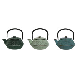 Teapot Home ESPRIT Blue Green Stainless steel Iron 400 ml (3 Units)