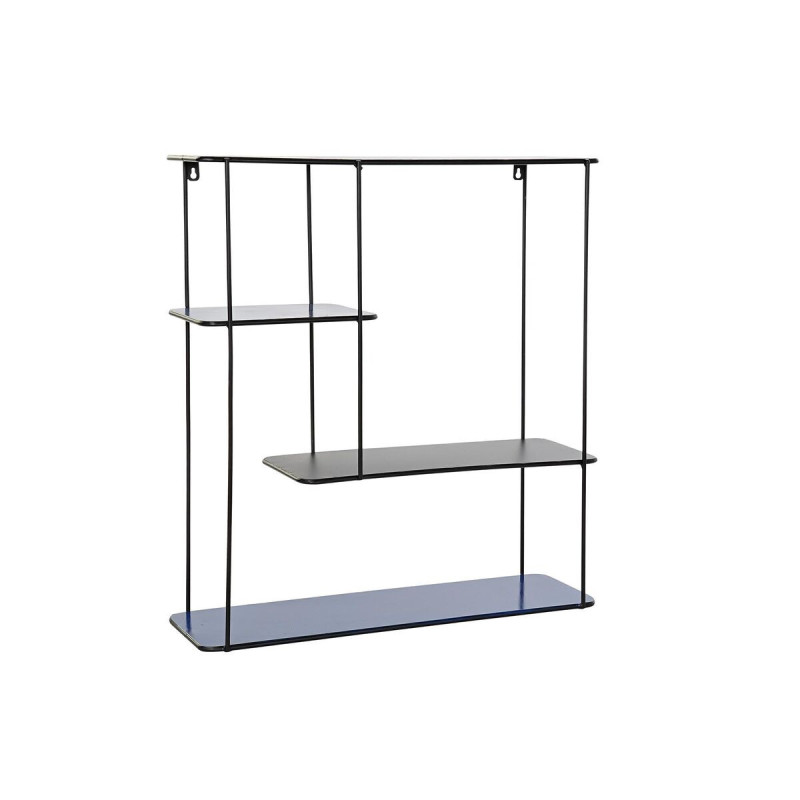 Shelves DKD Home Decor Black Metal Navy Blue 2 Shelves (50 x 16 x 60 cm)