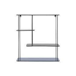 Shelves DKD Home Decor Black Metal Navy Blue 2 Shelves (50 x 16 x 60 cm)