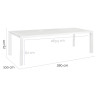 Dining Table Io White Aluminium 280 x 100 x 75 cm