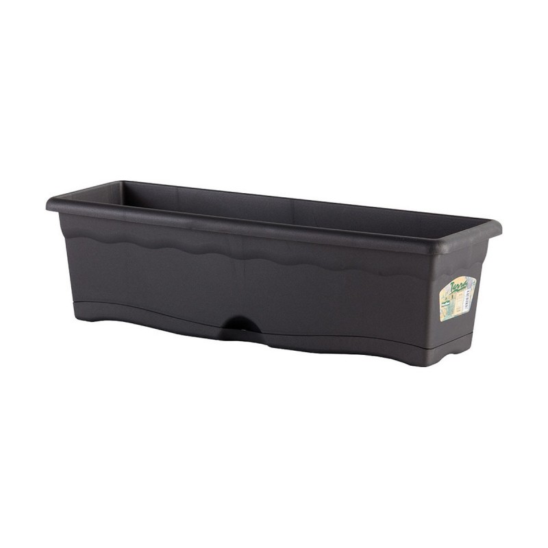 Planter with Dish Plastiken Anthracite polypropylene 80 x 20 cm