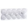 Christmas Baubles White Silver Plastic Fabric Sequins 6 x 6 x 6 cm (10 Units)