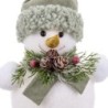 Christmas bauble White Multicolour Plastic Polyfoam Fabric Snow Doll 18 x 13 x 25 cm