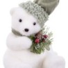 Christmas bauble White Multicolour Plastic Polyfoam Fabric Bear 18 x 18 x 22 cm