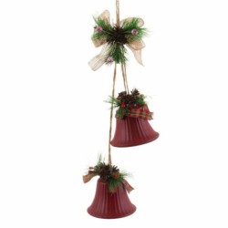 Christmas bauble Red Multicolour Metal Plastic Fibre Hoods 14 x 9 x 47 cm