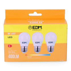 Pack of 3 LED bulbs EDM G 5 W E27 Ø 4,5 x 8 cm (3200 K)