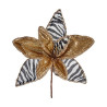 Decorative Flower Zebra Christmas Golden White 35 x 35 x 35 cm