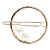 Hair Clips Eurostil ARO DORADO Golden Beads Support hoop (2 uds)