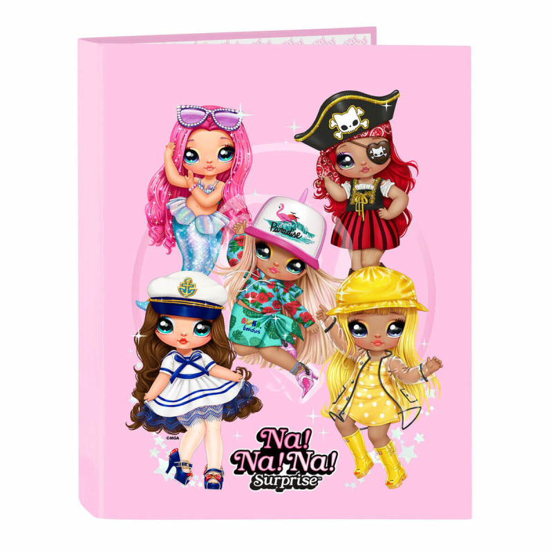 Ring binder Na!Na!Na! Surprise Sparkles Pink A4 (26.5 x 33 x 4 cm)