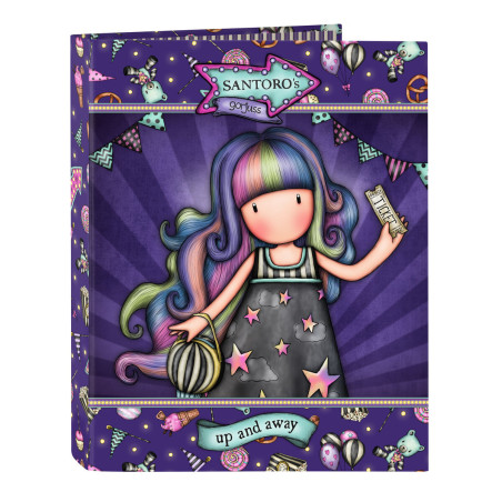 Ring binder Gorjuss Up and away Purple A4 (26.5 x 33 x 4 cm)