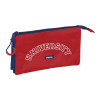 Triple Carry-all Safta University Red Navy Blue (22 x 12 x 3 cm)