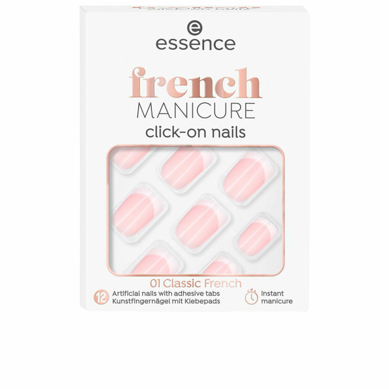 False nails Essence French Self-adhesives Reusable Nº 01 Classic french (12 Units)