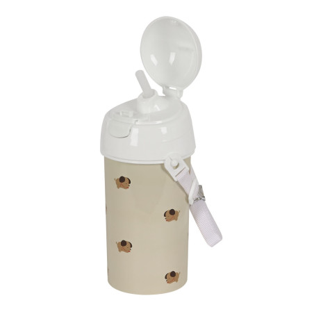 Bottle with Lid and Straw Safta Puppy Beige PVC 500 ml