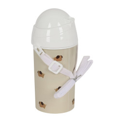 Bottle with Lid and Straw Safta Puppy Beige PVC 500 ml