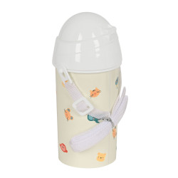 Bottle with Lid and Straw Safta Cabecitas Cream 500 ml