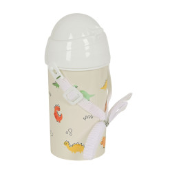 Bottle with Lid and Straw Safta Dinos Cream PVC 500 ml