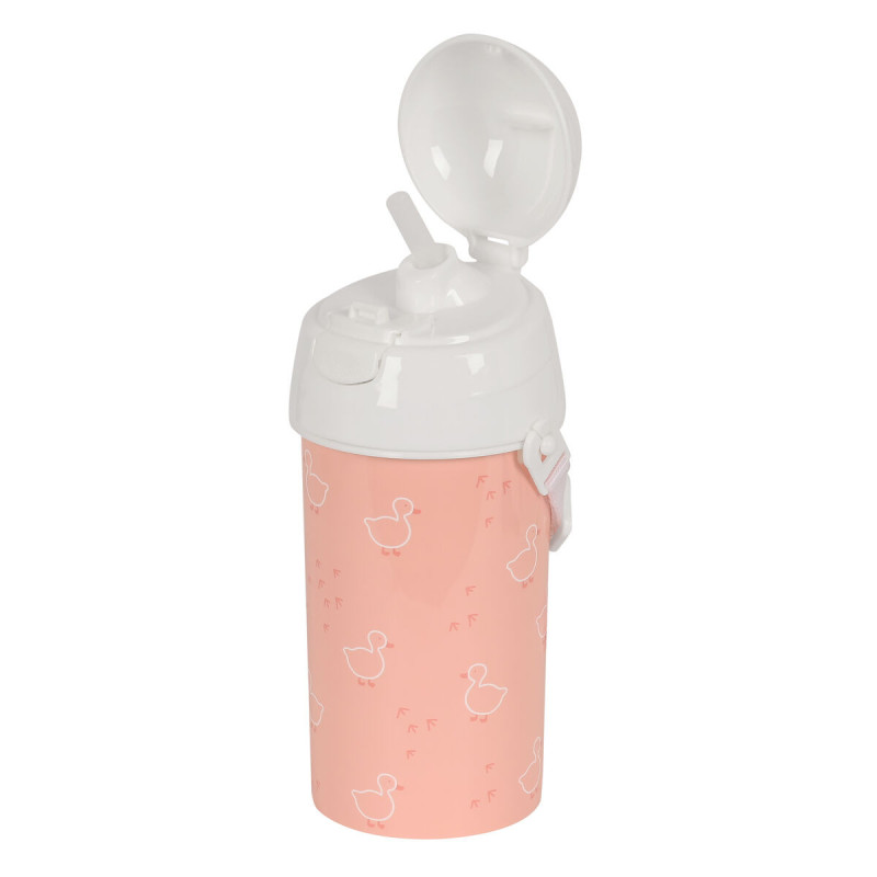 Bottle with Lid and Straw Safta Patito Pink PVC 500 ml