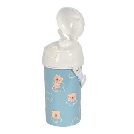 Bottle with Lid and Straw Safta Baby bear Blue PVC 500 ml