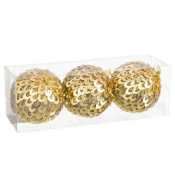 Christmas Baubles Golden Plastic Polyfoam 10 x 10 x 10 cm (3 Units)