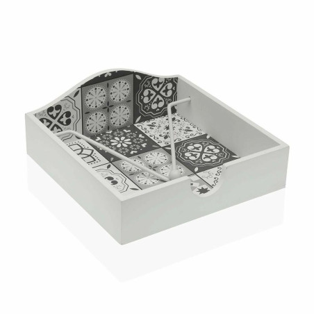 Napkin holder Versa Mosaic MDF Wood (18 x 7 x 18 cm)