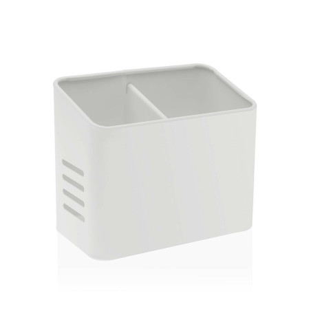 Cutlery Organiser Versa White 9,5 x 16 x 13,5 cm Metal Steel