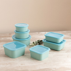 Square Lunch Box with Lid Quid Inspira 1,3 L Green Plastic