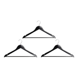 Set of Clothes Hangers DKD Home Decor Black Wood Metal Plastic 3 Pieces 45 x 1,3 x 22 cm (3 pcs)