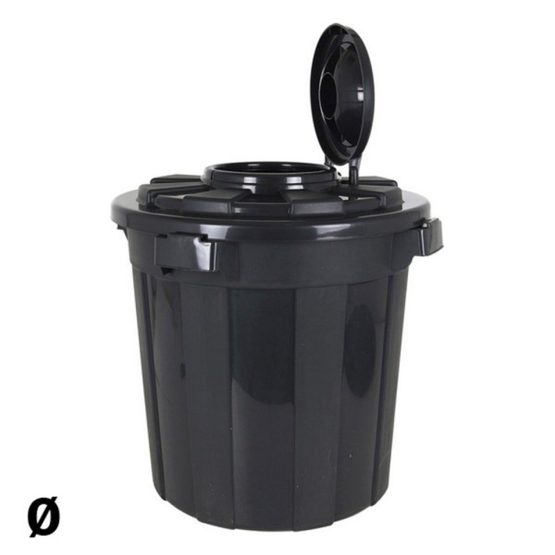 Rubbish Bin Hop Dem Black With lid