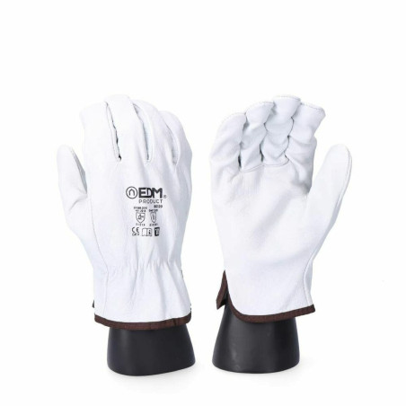 Work Gloves EDM Transporter White Cowhide