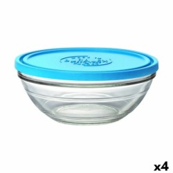 Round Lunch Box with Lid Duralex FreshBox Blue 2,4 L (4 Units)