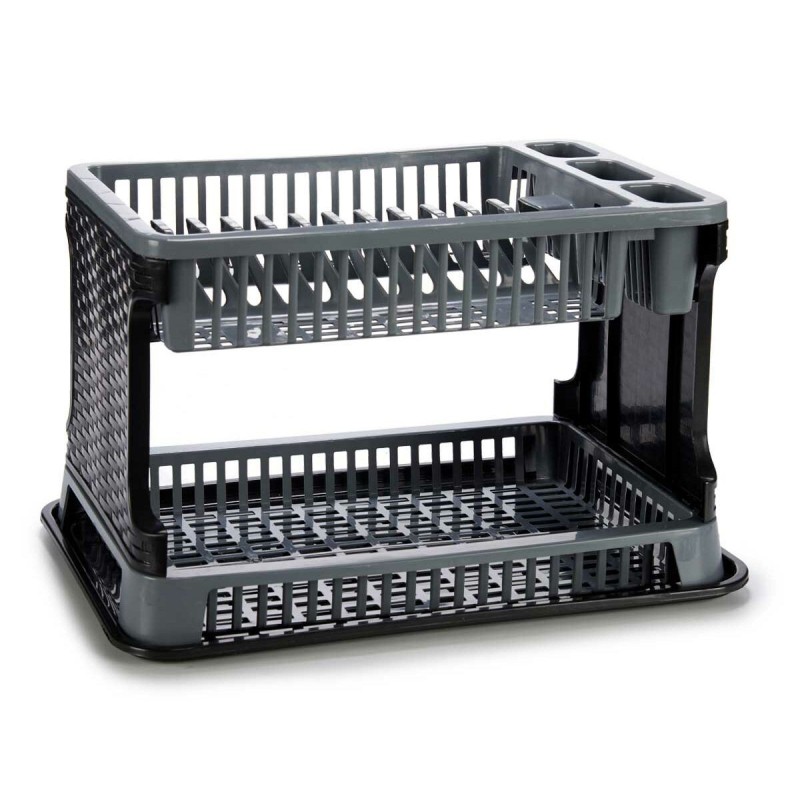 Draining Rack for Kitchen Sink TP7071BY Black/Grey Black Grey Plastic