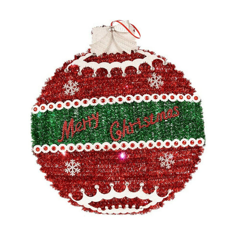 Christmas Bauble LED Light 40 x 4 x 40 cm 40 x 5,5 x 40 cm Red Silver White Plastic polypropylene