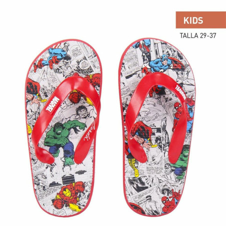 Flip Flops for Children Marvel Grey Red