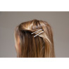 Hair Clips Eurostil DORADO LARGO Golden Beads Length (2 uds)