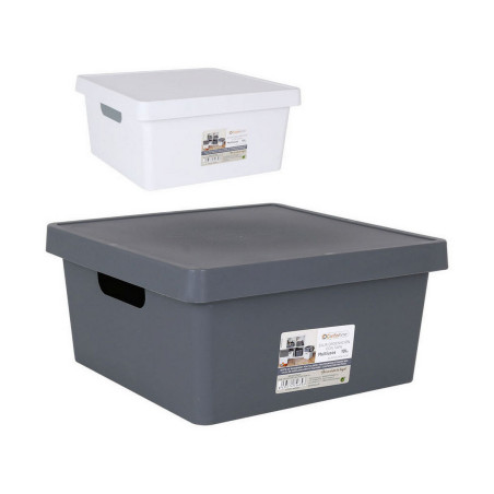 Storage Box with Lid Confortime Squared With lid 10 L