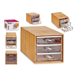 Jewelry box Brown Transparent Bamboo Methacrylate (12 x 10,7 x 15 cm)