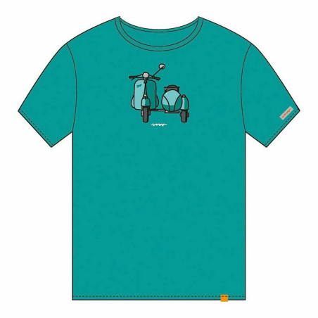 Short Sleeve T-Shirt Cállate la Boca   Turquoise Sidecar