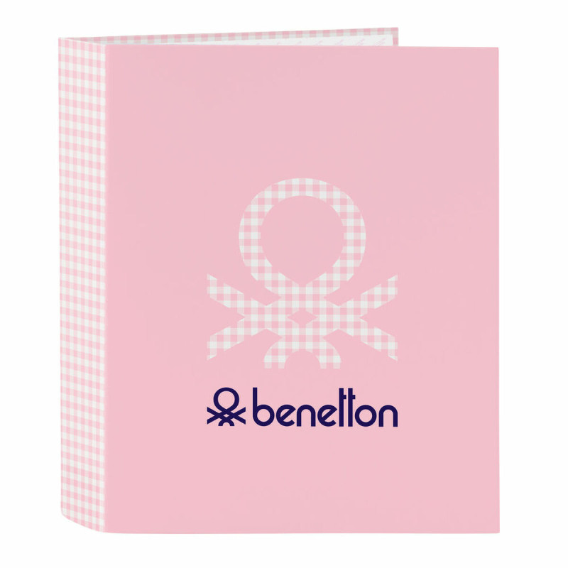 Ring binder Benetton Vichy Pink A4 (27 x 33 x 6 cm)