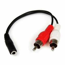 Audio Jack (3.5mm) to 2 RCA Cable Startech MUFMRCA              Black 0,15 m