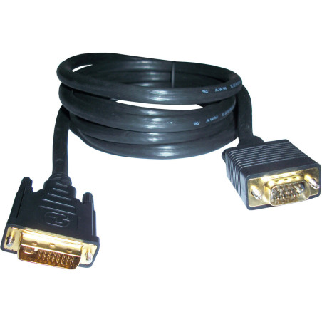 DVI to VGA Adapter 3GO 2m DVI/VGA Black 2 m