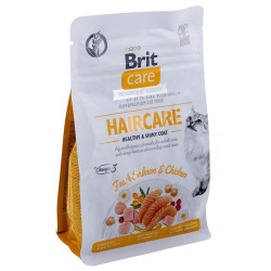 Cat food Brit Care Grain Free Haircare Healthy & Shiny Coat Adult Chicken Salmon 400 g