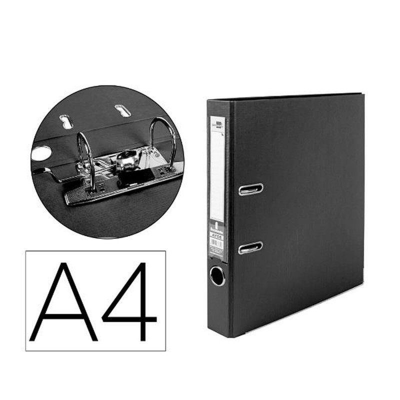 Ring binder Liderpapel AY06 Black A4 (1 Unit)