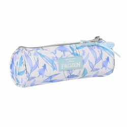 Cylindrical School Case Frozen Memories Silver Lilac (20 x 7 x 7 cm)