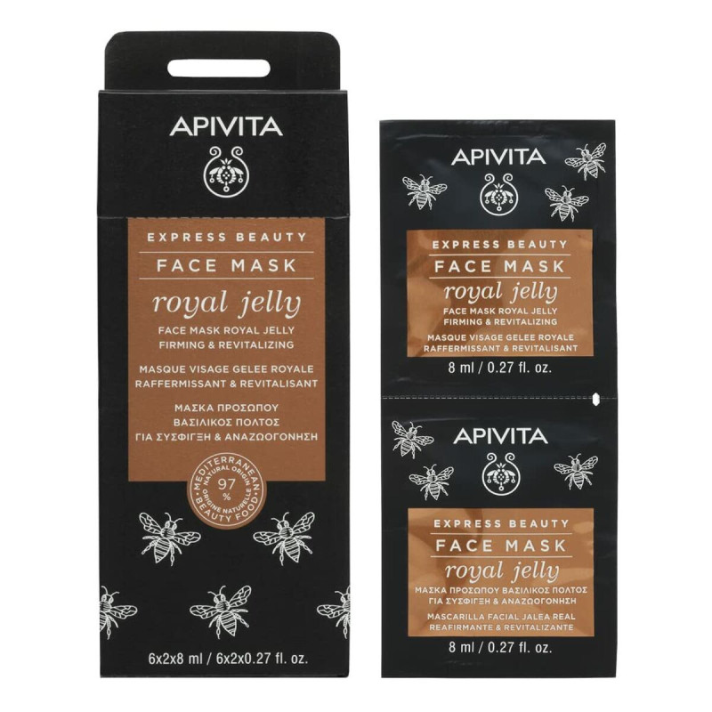 Toning Face Mask Apivita Express Gold 8 ml x 2 Revitalising Royal jelly